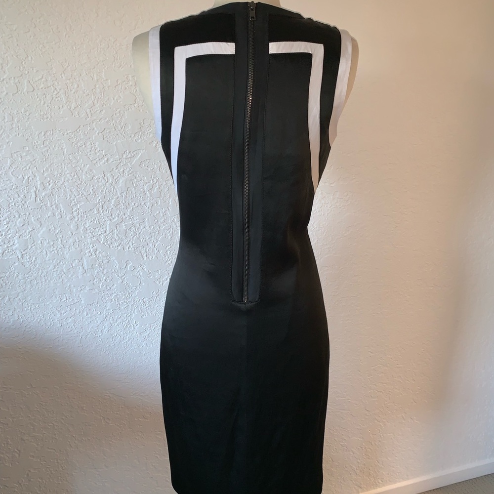 Helmut Lang Abstract Print Paneled Sheath Dress - image 4